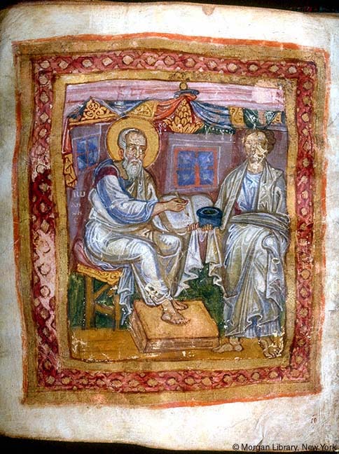 St John with a figure identified by R. Eisler (1938) as Marcion. Italian manuscript, 11th century, Morgan Library MS M.748, fol. 150v