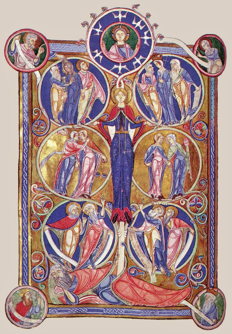 The Tree of Jesse, Lambeth Bible, 12th century. Lambeth Palace Library, MS 3