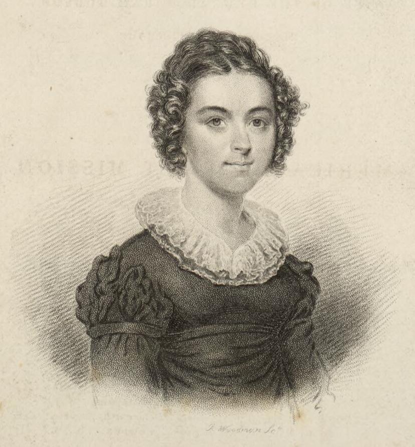 Ann Hasseltine Judson. Engraving by Richard Woodman, c. 1826, Welsh Portrait Collection, National Library of Wales, via Wikimedia Commons