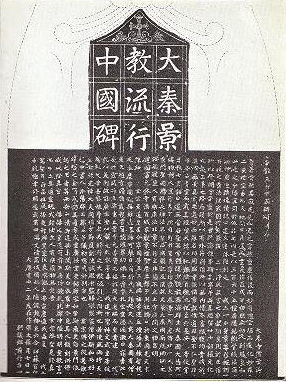 The head of the Xi’an Stele (781), with the cross and its title, “Memorial of the propagation in China of the luminous religion from Daqin”: drawing published by Henri Havret, 1895